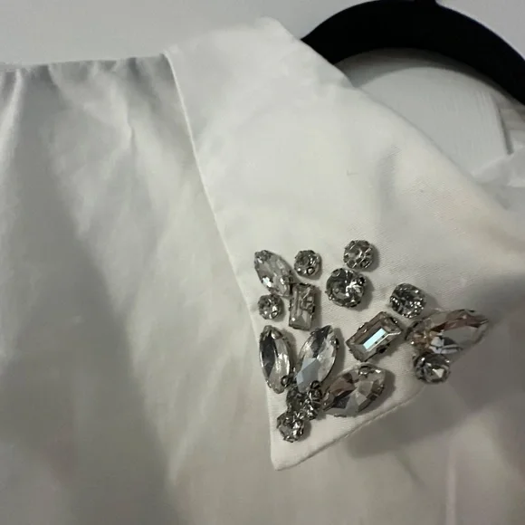Joe Fresh White Button-Up Shirt with Rhinestone Collar – Size 3X – Never Worn - Picture 3 of 6